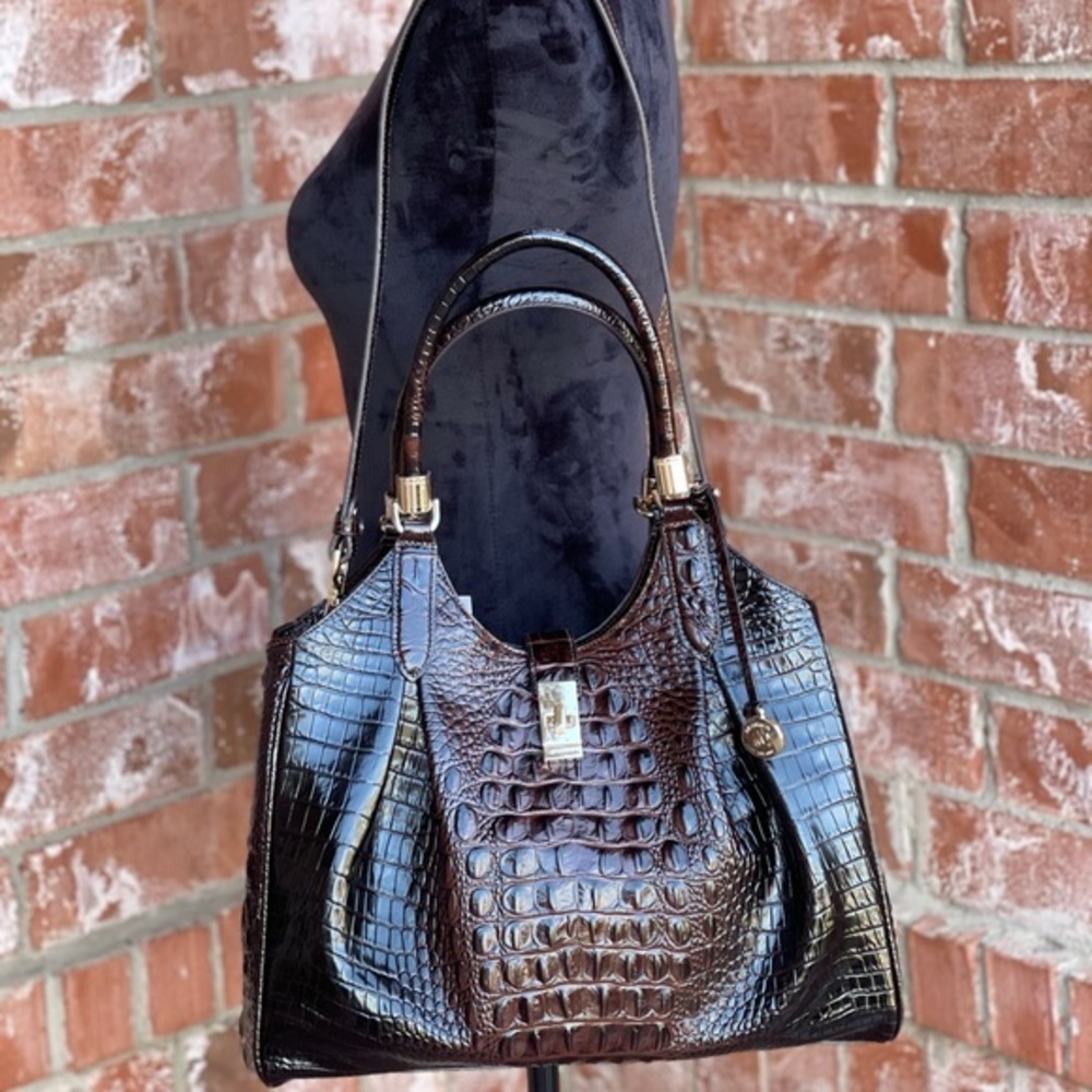Brahmin Melbourne Celia cocoa satchel bag